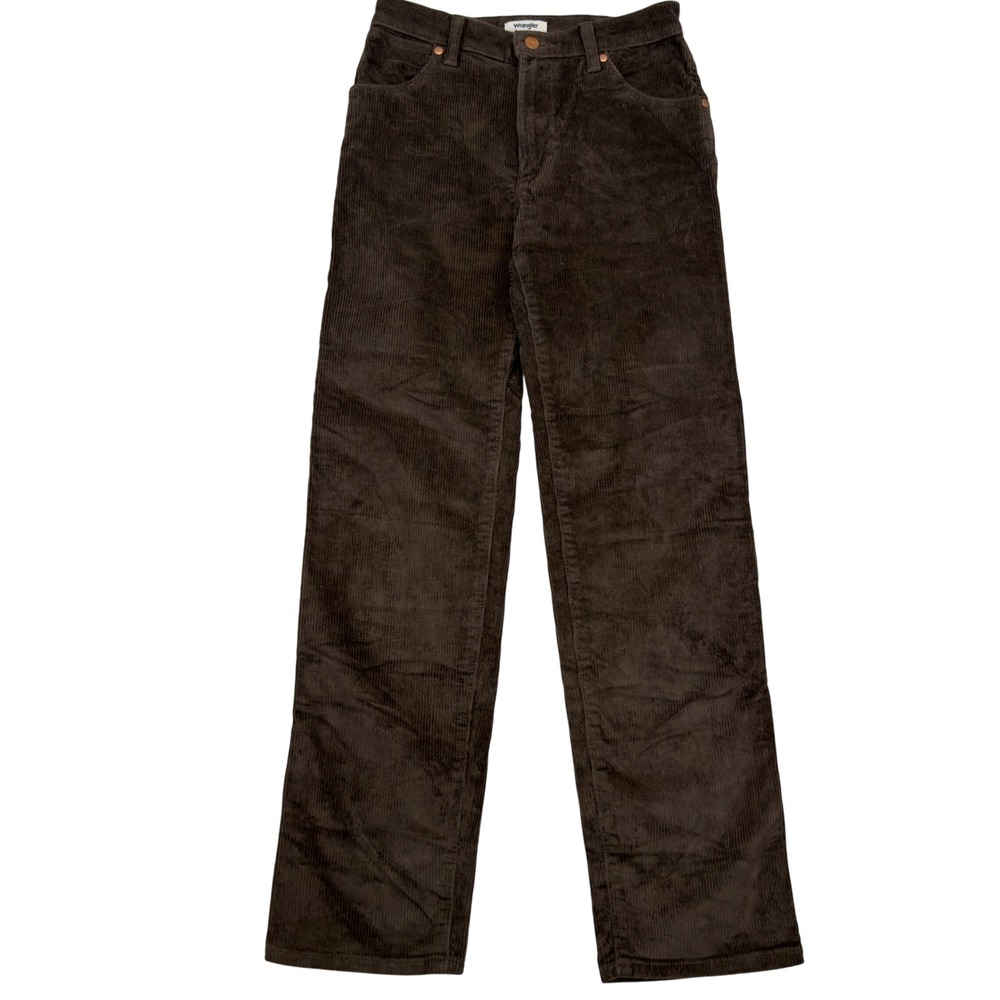 Wrangler Sunset Corduroy Pants Womens 26x32 Brown Mid Rise Straight Leg Stretch